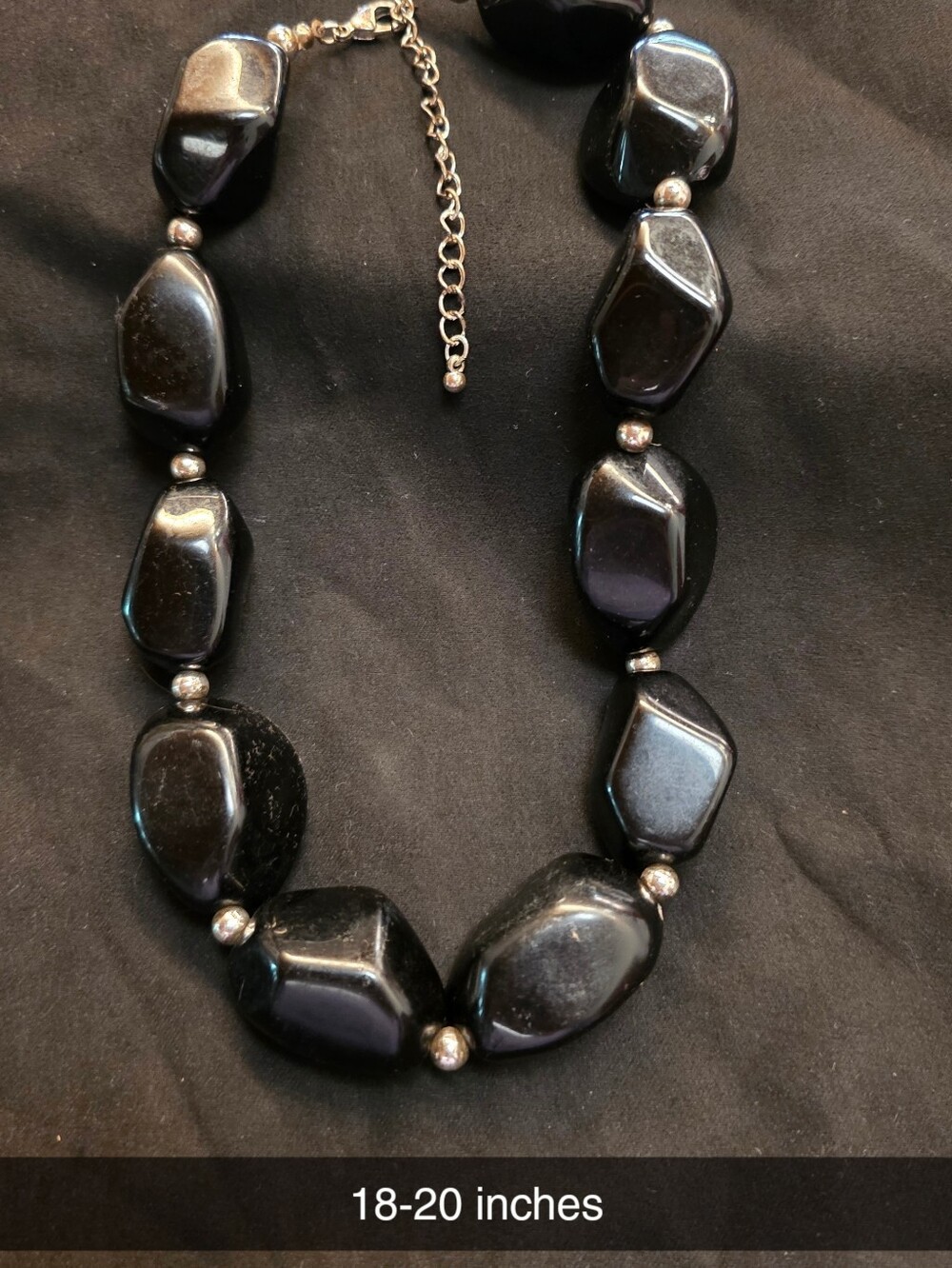 Black Stone Bead Necklace - Elegant Women’s Jewelry